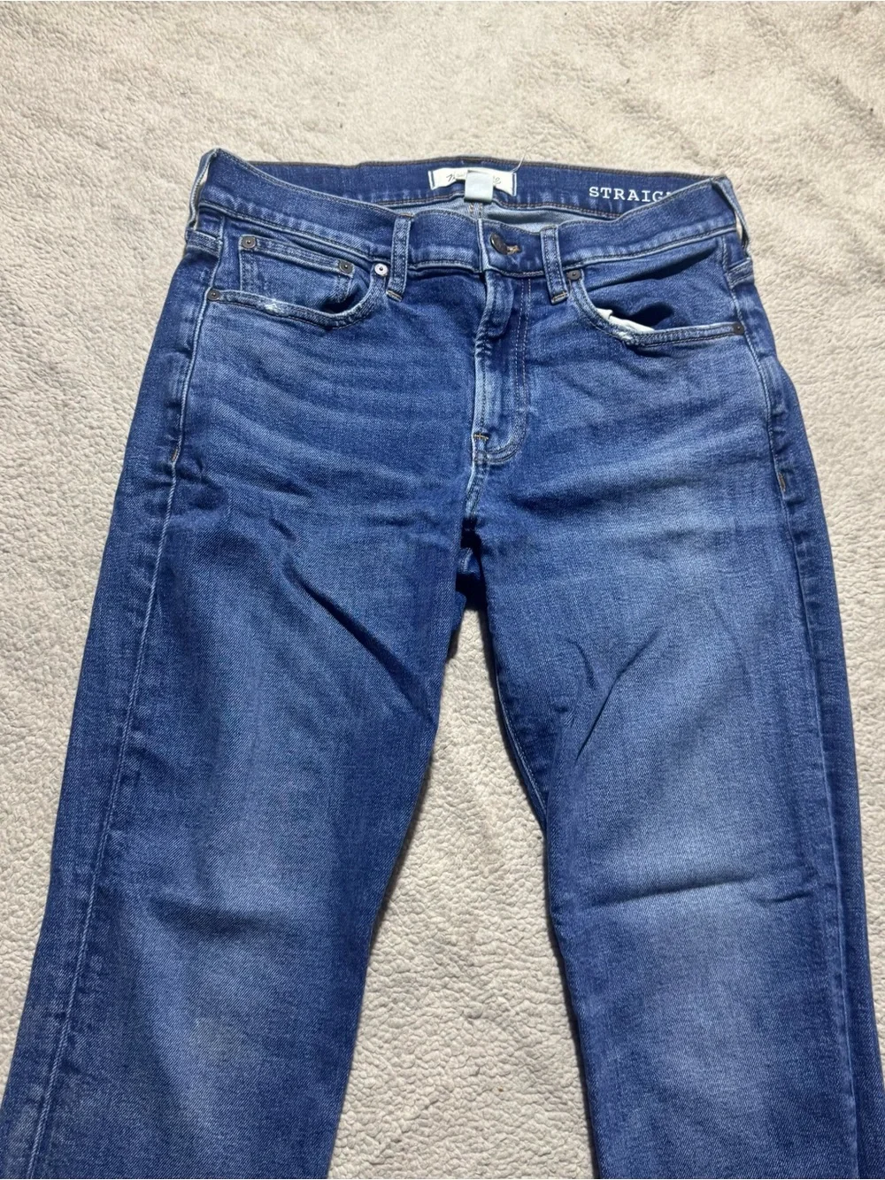 Madewell Jeans Mens 30 Straight Blue Denim Mid Rise Cotton Blend Meas 29x31